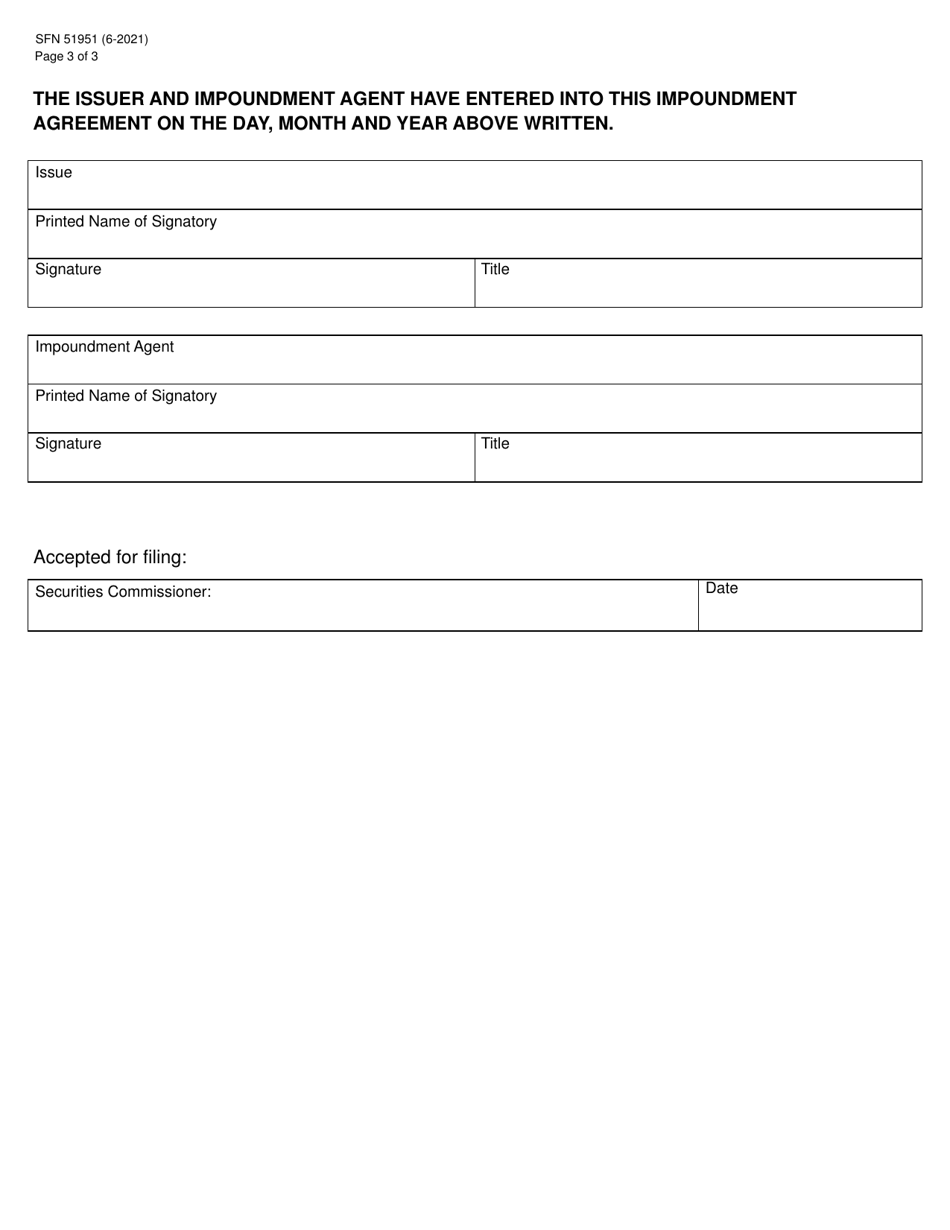 Form S-9 (SFN51951) Impoundment Agreement - North Dakota, Page 3