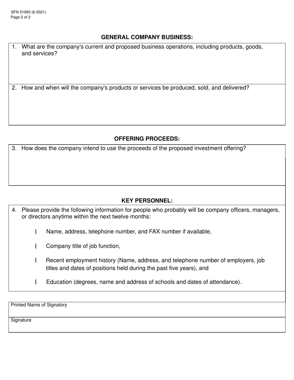 Form SOI (SFN51950) Solicitation of Interest test the Waters - North Dakota, Page 2