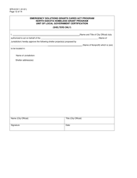 Form SFN61911 Emergency Shelter Grant (Esg)-covid (Cv) Application - North Dakota, Page 12