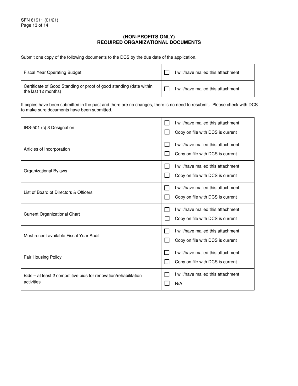 Form SFN61911 Emergency Shelter Grant (Esg)-covid (Cv) Application - North Dakota, Page 13
