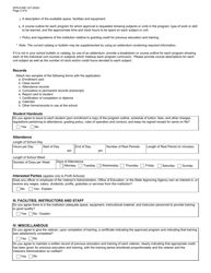 Form SFN61681 Application for Institution Approval to Train Veterans - North Dakota, Page 2