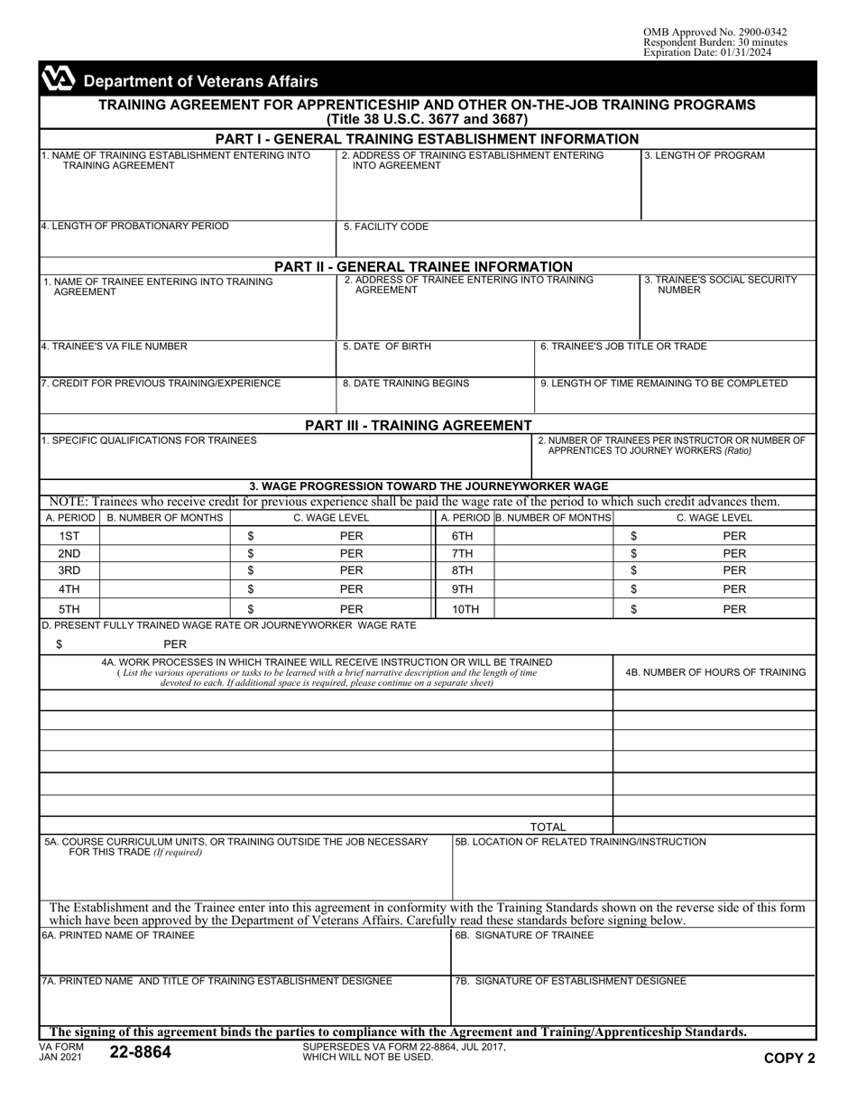 VA Form 22-8864 Training Agreement for Apprenticeship and Other on-The-Job Training Programs, Page 4