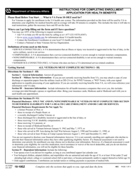 VA Form 10-10EZ Application for Health Benefits