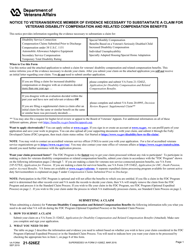 VA Form 21-526EZ Application for Disability Compensation and Related Compensation Benefits