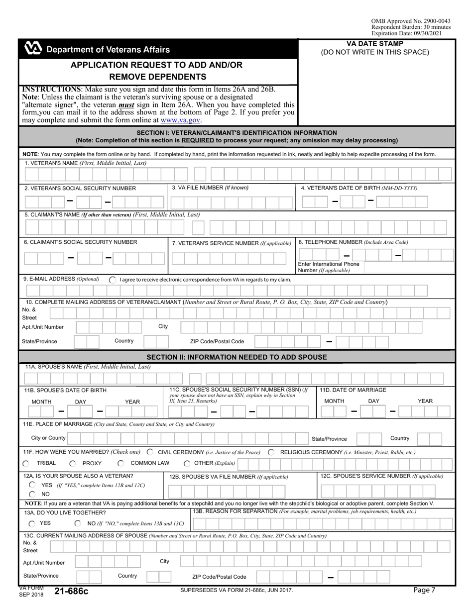 VA Form 21-686C - Fill Out, Sign Online and Download Fillable PDF ...