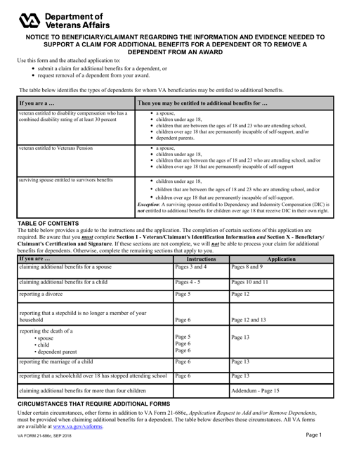 VA Form 21-686C  Printable Pdf