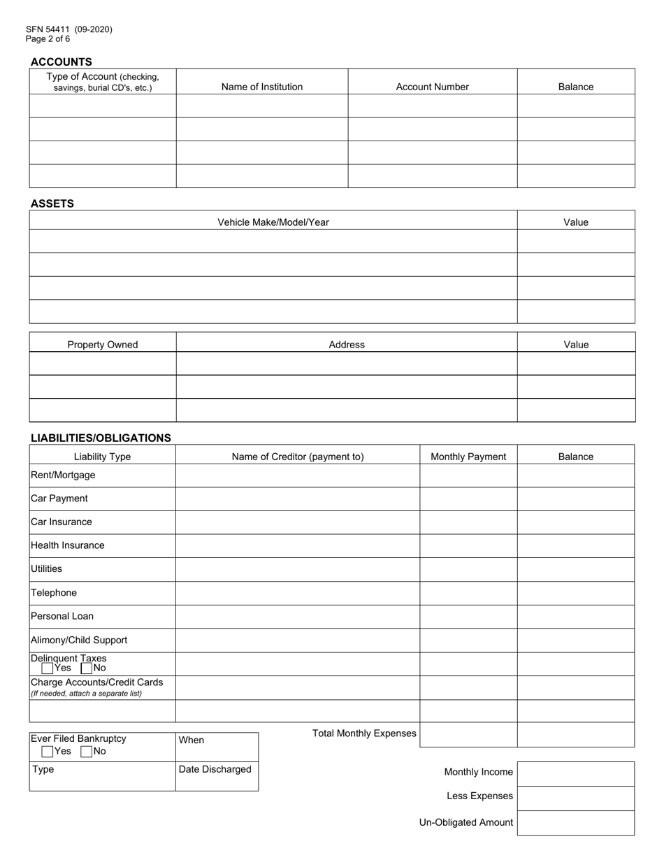 Form SFN54411 Veterans Aid Loan Application - North Dakota, Page 2