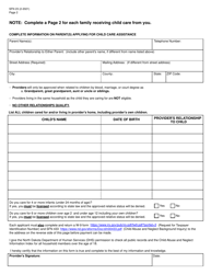 Form SFN23 Application for Approval for Relative Child Care Provider - North Dakota, Page 2