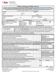 Document preview: Form DIC-18-0021 Platform & Stairway Lift Safety Test Form - Ohio