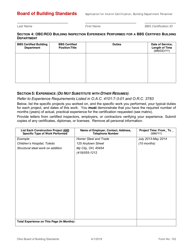 Form 152 Application for Interim Certification of Residential Building Department Personnel - Ohio, Page 3