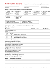 Form 154 &quot;Application for Trainee Certification of Building Department Personnel&quot; - Ohio, Page 2
