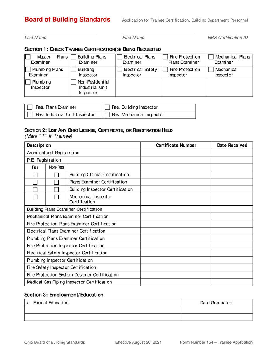 Form 154 - Fill Out, Sign Online and Download Printable PDF, Ohio ...