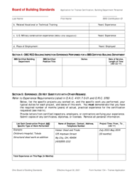 Form 154 &quot;Application for Trainee Certification of Building Department Personnel&quot; - Ohio, Page 3