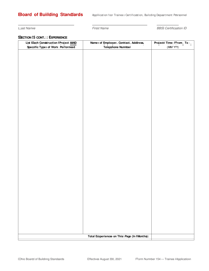 Form 154 &quot;Application for Trainee Certification of Building Department Personnel&quot; - Ohio, Page 4