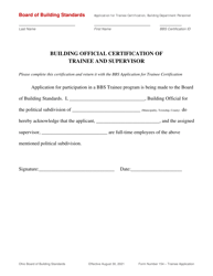 Form 154 &quot;Application for Trainee Certification of Building Department Personnel&quot; - Ohio, Page 7