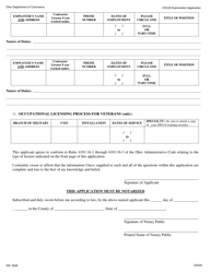 Form DIC3524 &quot;Examination Application - Ohio Construction Industry Licensing Board&quot; - Ohio, Page 3