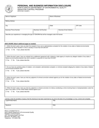 Document preview: Form SFN61001 Personal and Business Information Disclosure - North Dakota