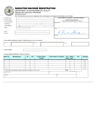 Form RCP-4 (SFN8428) Radiation Machine Registration - North Dakota