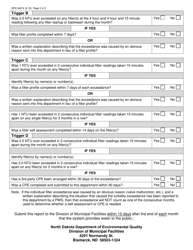 Form SFN54274 Individual Filter Turbidity Monitoring Data Summary - North Dakota, Page 2