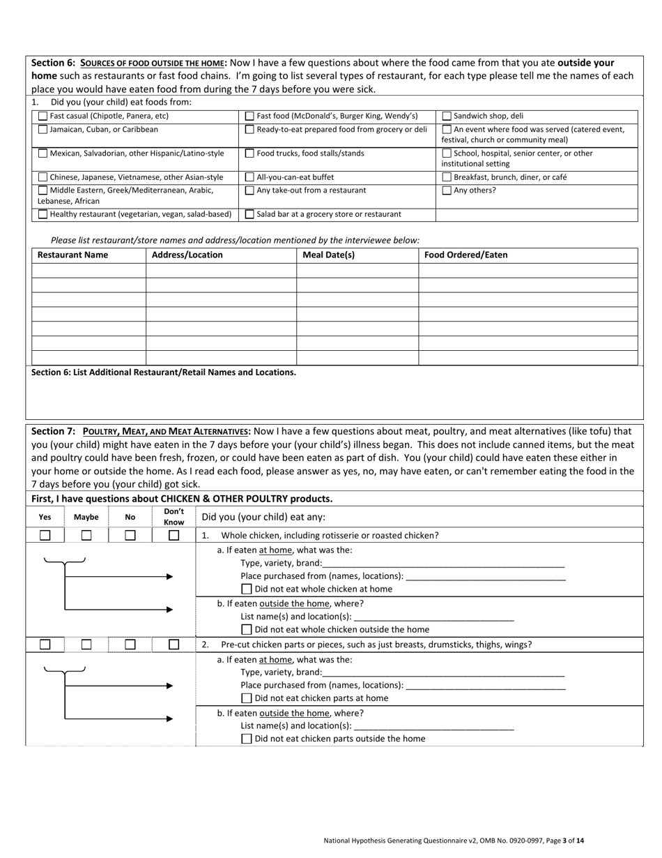 National Hypothesis-Generating Questionnaire - Ohio, Page 3
