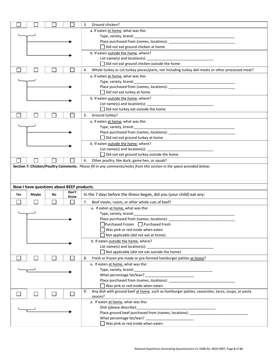 National Hypothesis-Generating Questionnaire - Ohio, Page 4