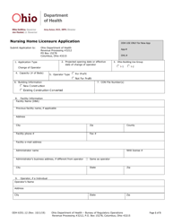 Form ODH6351.12 Nursing Home Change of Operator Application - Ohio, Page 3