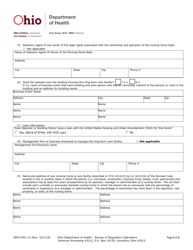 Form ODH6351.12 Nursing Home Change of Operator Application - Ohio, Page 5