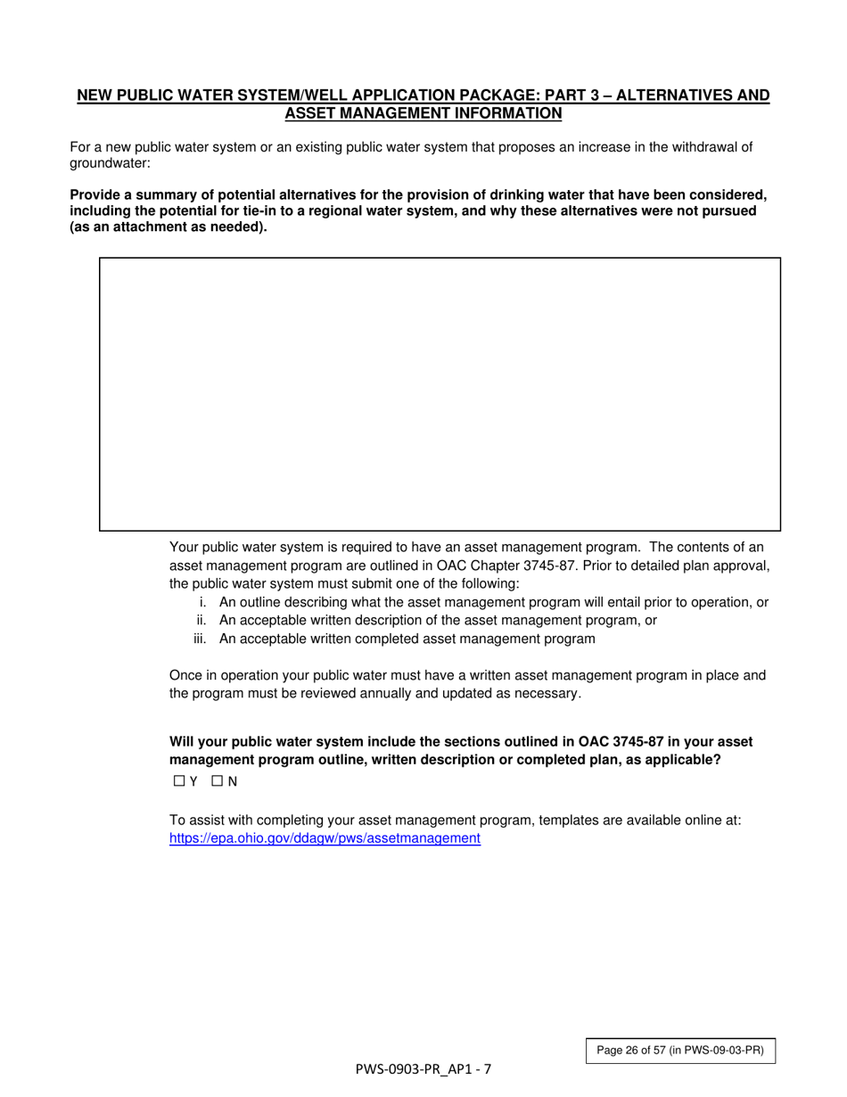 Form PWS-0903-PR Appendix B New Public Water System / Well Application Package - Ohio, Page 7