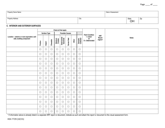 Form HEA7729 Lead Visual Assessment Form - Ohio, Page 2