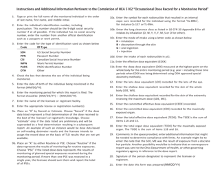 Form HEA5102 Occupational Dose Record for a Monitoring Period - Ohio, Page 2