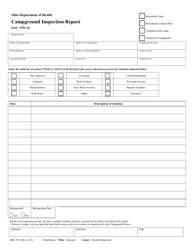 Document preview: Form HEA5332 Campground Inspection Report - Ohio