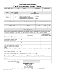 Document preview: Form HEA7722 Final Diagnosis of Infant Death - Ohio