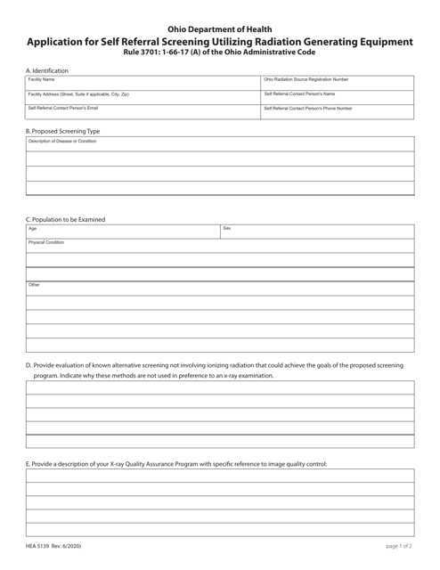 Form HEA5139  Printable Pdf