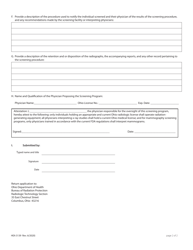 Form HEA5139 Application for Self Referral Screening Utilizing Radiation Generating Equipment - Ohio, Page 2