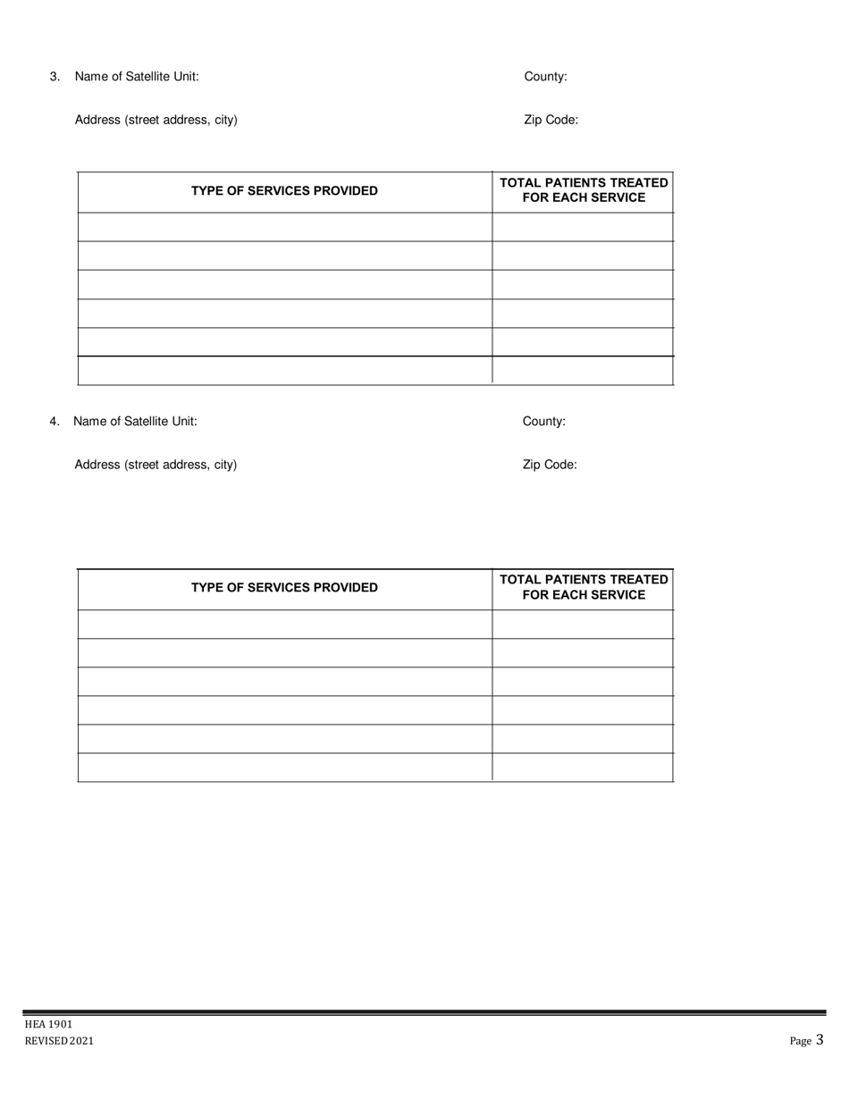 Form HEA1901 Annual Hospital Registration and Planning Report - Ohio, Page 3
