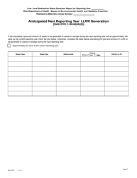 Form HEA5129 Low-Level Radioactive Waste (Llrw) Generator Report - Ohio, Page 7