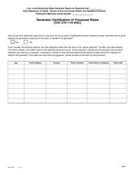 Form HEA5129 Low-Level Radioactive Waste (Llrw) Generator Report - Ohio, Page 8