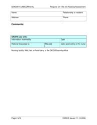 Form 02AG001E Request for Title Xix Nursing Assessment - Oklahoma, Page 2