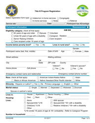 Document preview: Form 02AG049E Title Iii Program Registration - Oklahoma