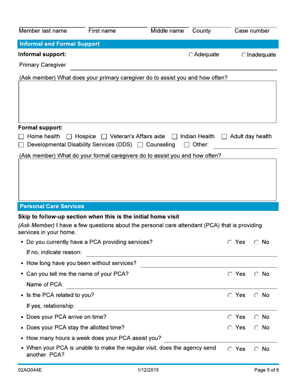 Form 02AG044E State Plan Personal Care Progress Note - Oklahoma, Page 5