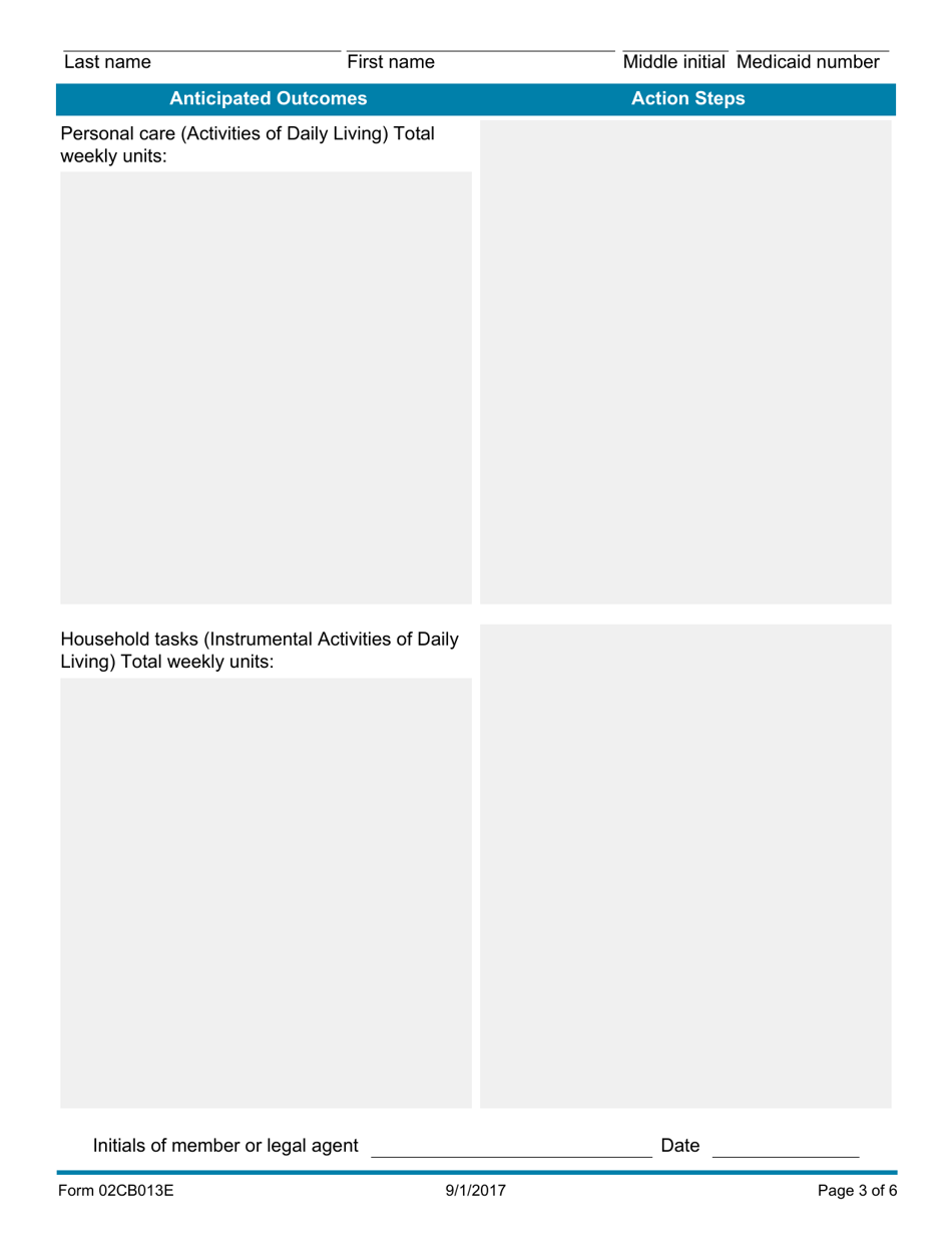 Form 02CB013E Service Plan Goals - Advantage Program - Oklahoma, Page 3
