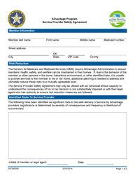 Document preview: Form 02CB025E Service Provider Safety Agreement - Advantage Program - Oklahoma