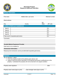 Document preview: Form 02CB035E Request for Bathroom Grab Bars - Advantage Program - Oklahoma