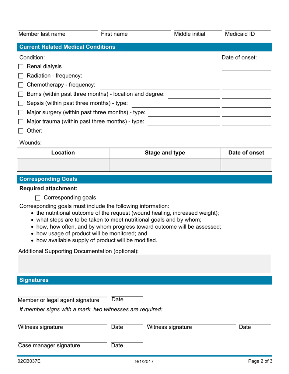 Form 02CB037E Request for Nutritional Supplements - Advantage Program - Oklahoma, Page 2