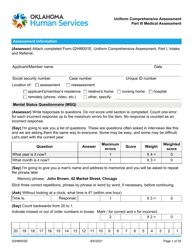 Document preview: Form 02HM003E (AG-003) Part III Uniform Comprehensive Assessment - Medical Assessment - Oklahoma