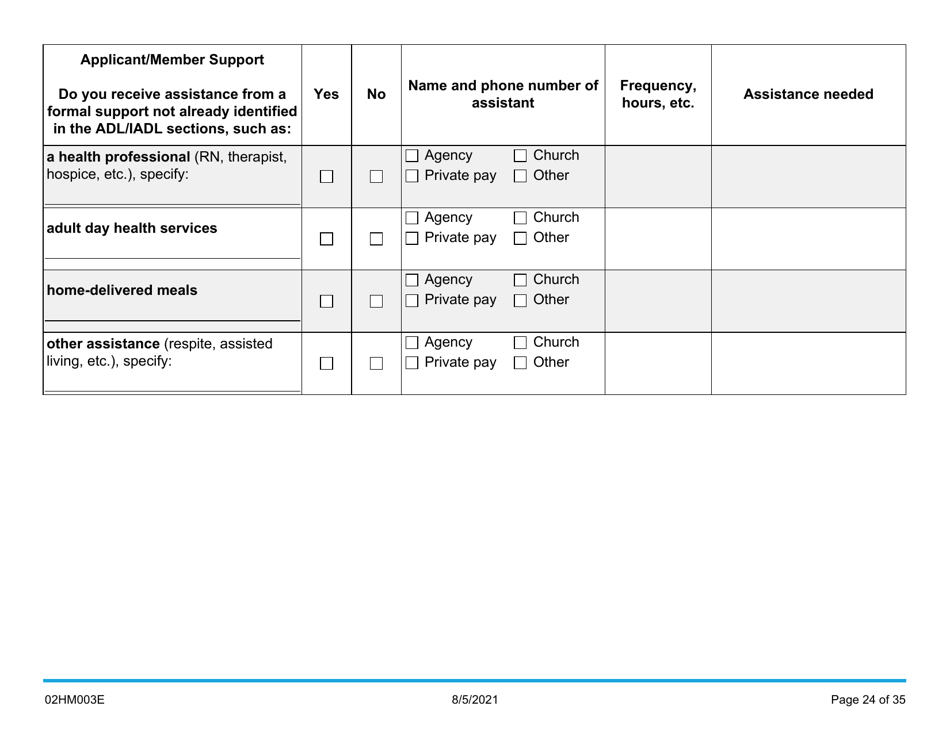 Form 02HM003E (AG-003) Part III Uniform Comprehensive Assessment - Medical Assessment - Oklahoma, Page 24