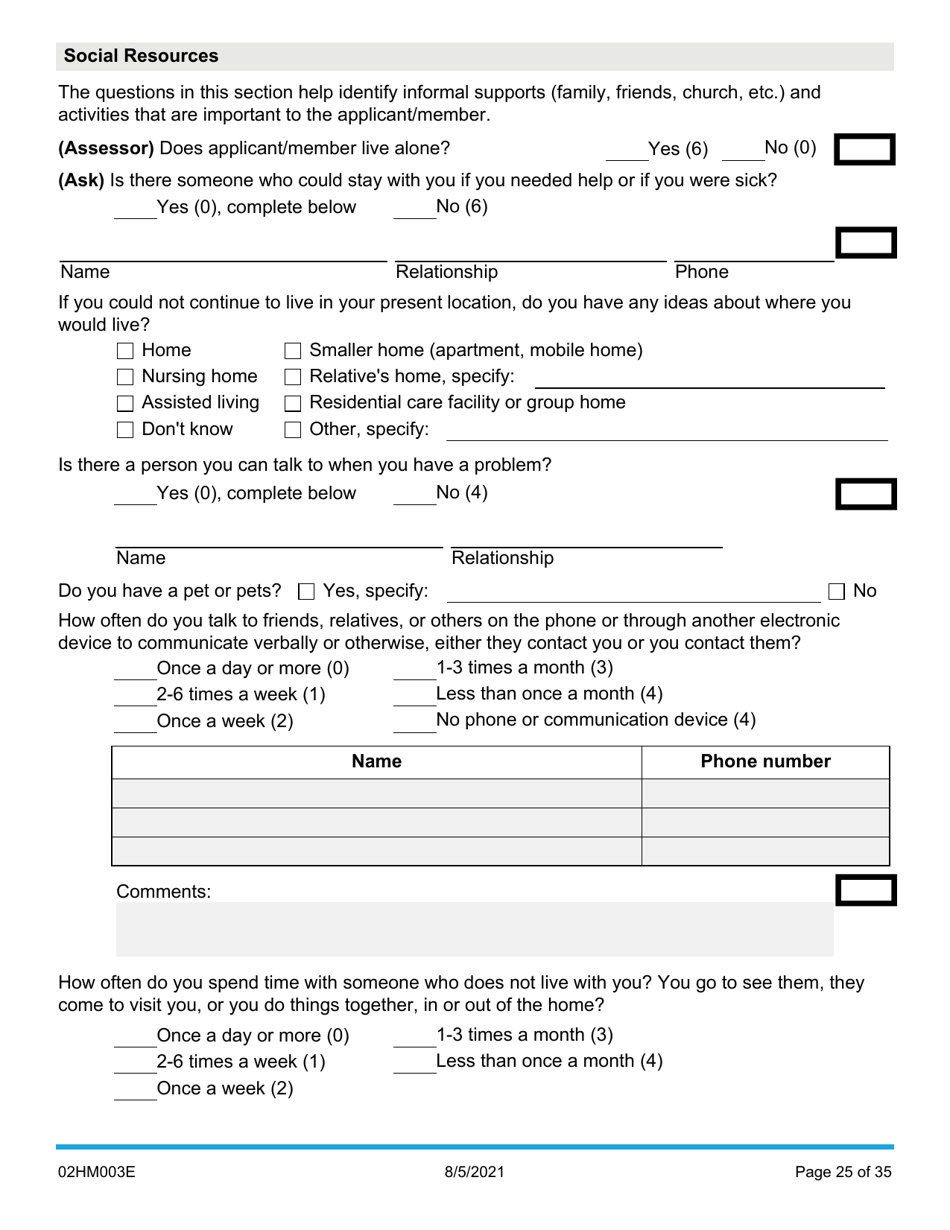 Form 02HM003E (AG-003) Part III Uniform Comprehensive Assessment - Medical Assessment - Oklahoma, Page 25