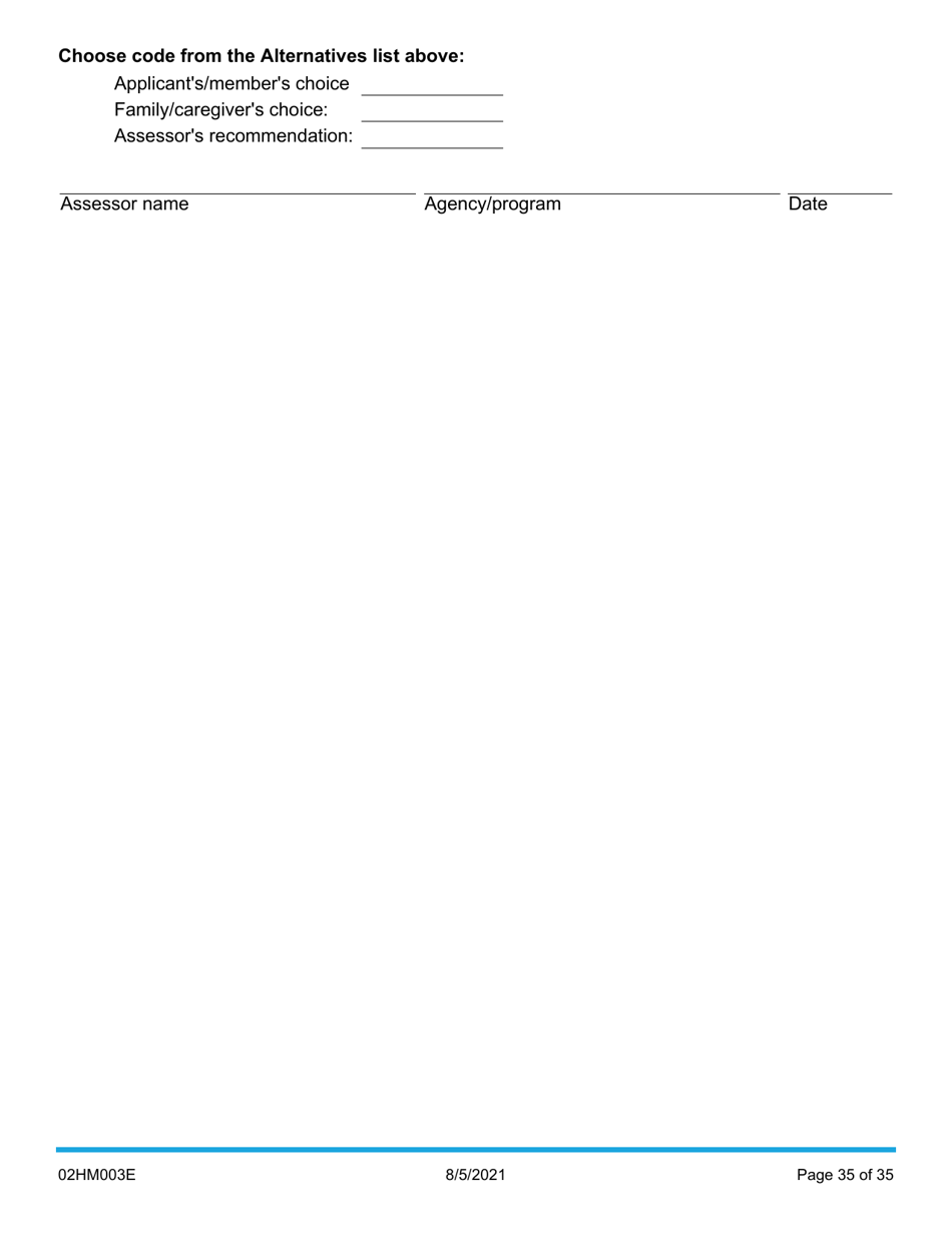 Form 02HM003E (AG-003) Part III Uniform Comprehensive Assessment - Medical Assessment - Oklahoma, Page 35