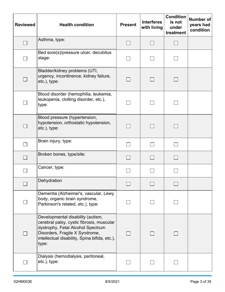 Form 02HM003E (AG-003) Part III Uniform Comprehensive Assessment - Medical Assessment - Oklahoma, Page 3