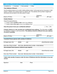 Form 03EN001E (CSED-1) Application for Child Support Services - Oklahoma, Page 5